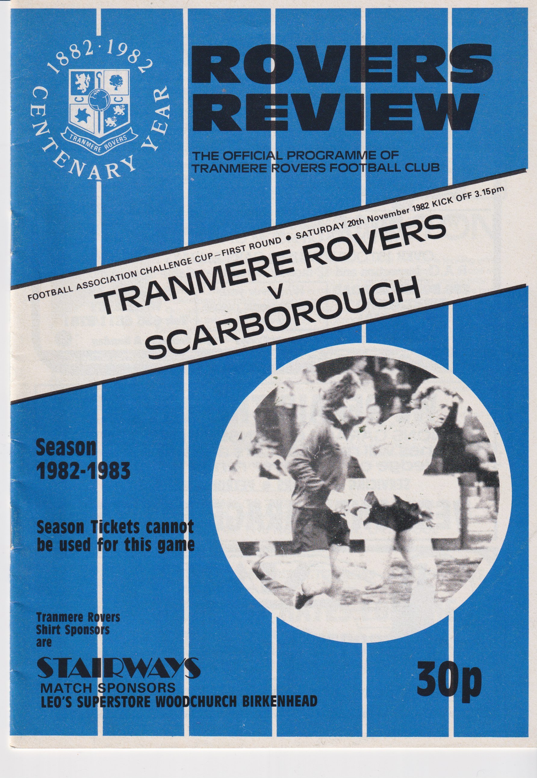 Tranmere Rovers v Scarborough match programme